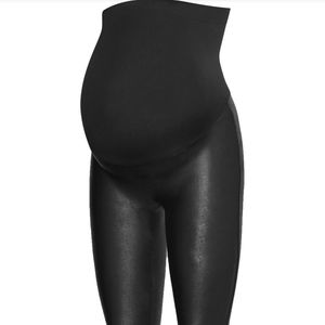 Spanx Mama Faux Leather Maternity Leggings